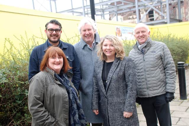 Fire Station Director Helen Green (front left)  with MAC Trustees, from left, Ross Millard, Paul Callaghan, Marie Nixon and chairman John Mowbray