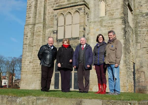Members of the Friends of Hylton Castle and Dene - Councillor Stephen Foster, Councillor Doris MacKnight, chairman, Keith Younghusband and Councillor Dennis Wilson and Hylton Castle Project Board's learning manager, Elanor Johnson.