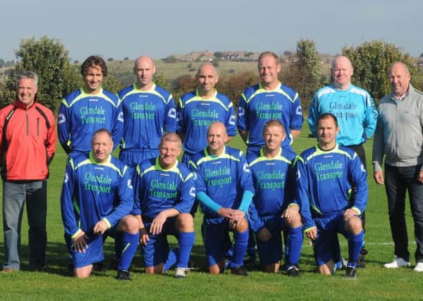 Steels SC Over-40s line up in the 2014-15 season. Picture by David Allan