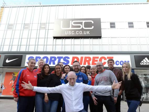 Colin Fletcher, AKA The Freakshow, at the official opening of the new Sports Direct and USC store