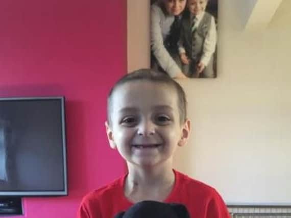 Bradley Lowery pictured at home this week.