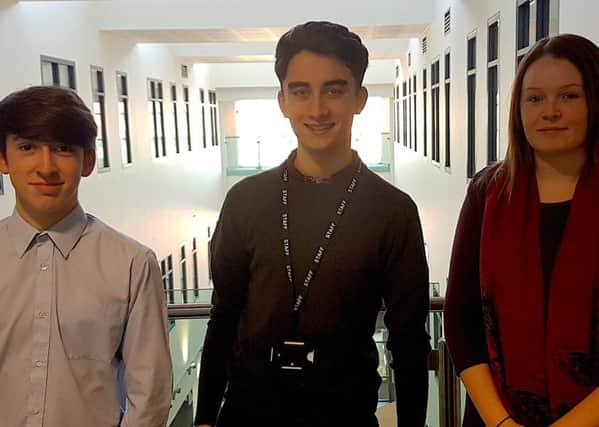 The three new apprentices to join JB Skills Training are, from left, Aiden Bosher, Natheniel Karim and Sophie Gray.