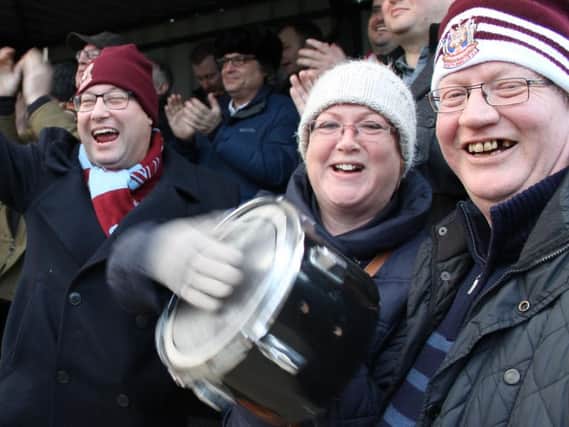 Some of the bumper crowd at Mariners Park yesterday. Pic: Peter Talbot.