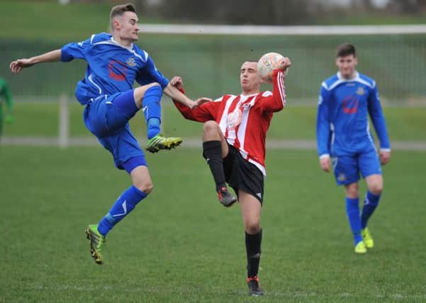 Wearside League action between Sunderland West End (red) and Wolviston at Ford Quarry on Saturday. Picture by Tim Richardson
