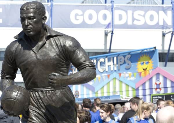 The statue of Everton legend Dixie Dean outside Goodison Park. Photographer Stephen White/CameraSport

Football