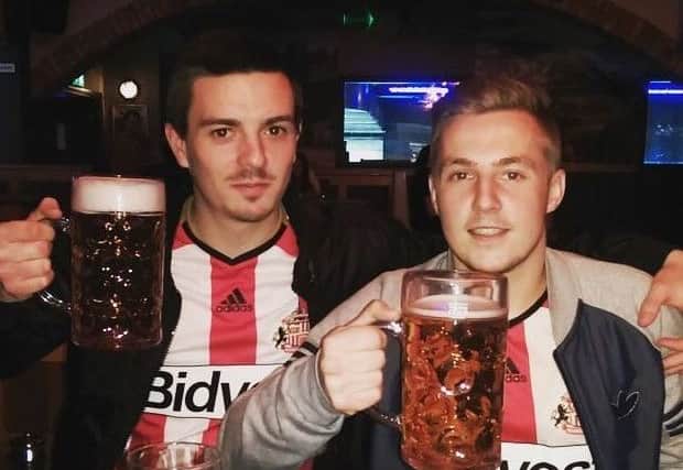 Stuart Price (left) with his friend Michael Rawlingson who he attended SAFC matches with.