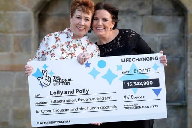 Â£15,342,900 Lottery winners Lorraine Smith (lolly) (left) and Paula Barraclough (polly). Picture by FRANK REID
