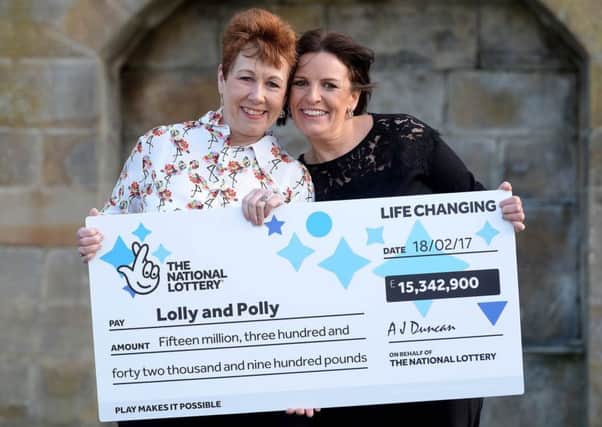 Â£15,342,900 Lottery winners Lorraine Smith (lolly) (left) and Paula Barraclough (polly). Picture by FRANK REID