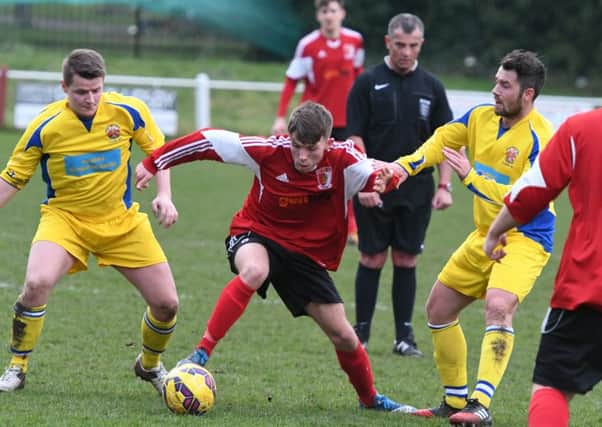 Sunderland RCA (red) battle against Chester-le-Street last weekend. Picture by Kevin Brady