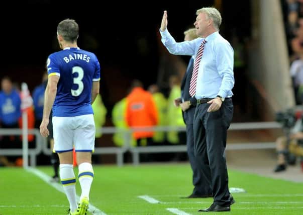 Sunderland boss David Moyes issues instructions to his team in September's home defeat to an Everton side featuring Leighton Baines. Picture by Frank Reid