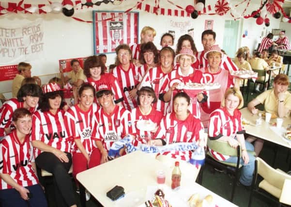 Dewhirsts staff hold a red and white party in May 1996.