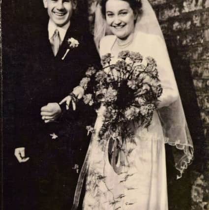 Pat and Peggy Gray on their wedding day.