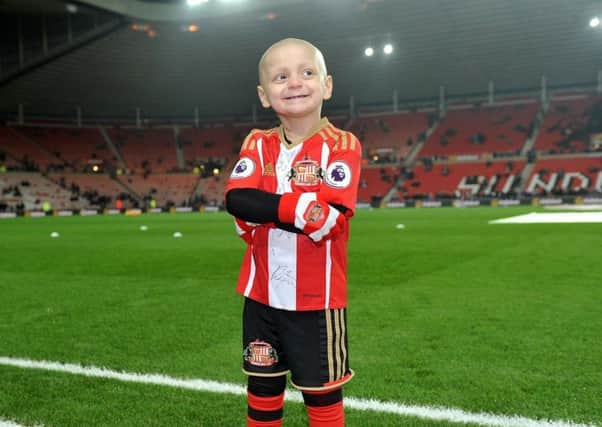 The story of Bradley Lowery - seen here on the pitch at the Stadium of Light - has touched people around the world.