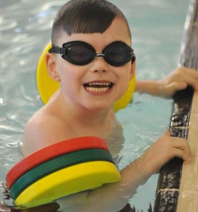 Charlie Creaser had a swimming lesson with Paralympic gold medalist Matt Wylie at Washington Leisure Centre.