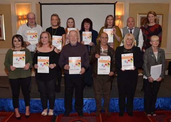 Some of Family, Adult and Community Learning's 'Most Memorable Learners' with their awards at the presentation event.