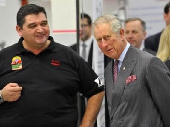Ian Green with Prince Charles at the Nissan plant
