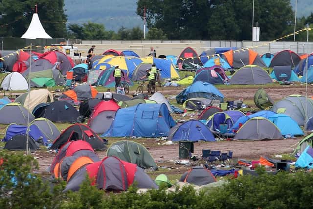 Part of the T in the Park campsite last year, when four visitors died after attending the event.