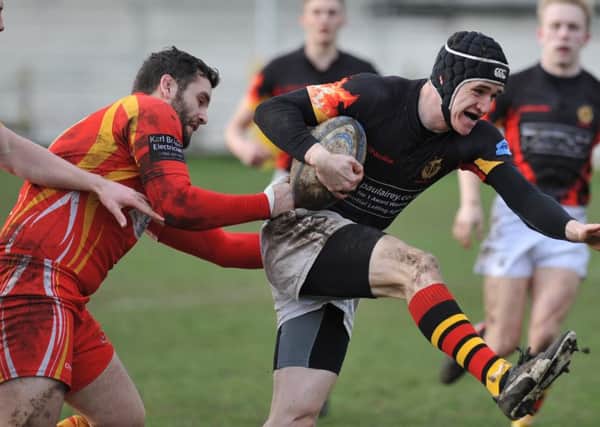 Sunderland (black) try to break clear against Whitley Bay Rockcliff. Picture by Tim Richardson