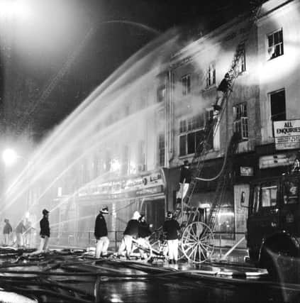 A fire at Shares store in November 1969.