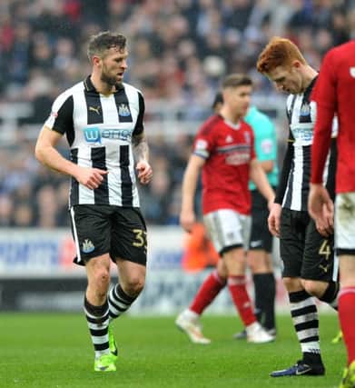 Woe for Newcastle's ex-Sunderland pair Daryl Murphy and Jack Colback. Picture by Frank Reid