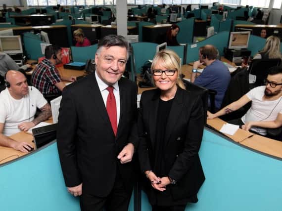 Coun Mel Speding and Kerry Sharkey, head of telephone banking at TSB.