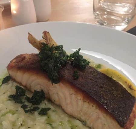 Salmon on risotto