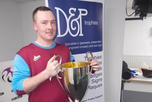 Pelton Crown lift the D&P Trophies Knockout Trophy after beating High Handenhold Bird Inn in the final at New Ferens Park