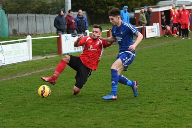 Sunderland RCA (red) take on Newton Aycliffe at Meadow Park on Saturday. Picture by Kevin Brady