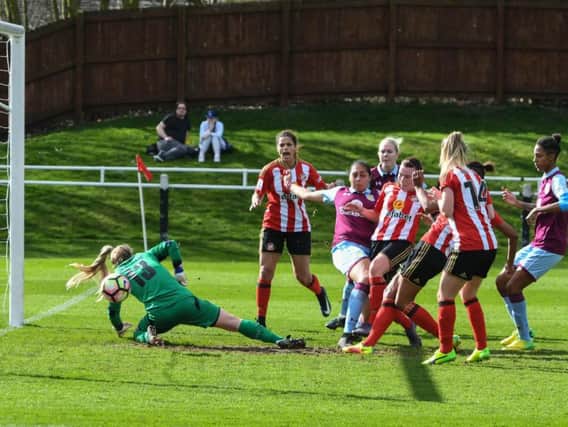 Tori Williams fires Sunderland ahead. Picture by KEVIN BRADY