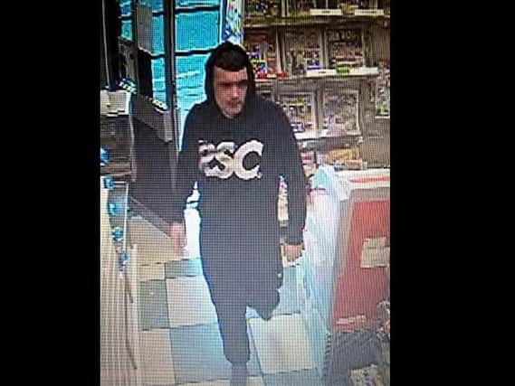 The image of the man police would like to speak to in relation to a theft from Yasins in Hendon.