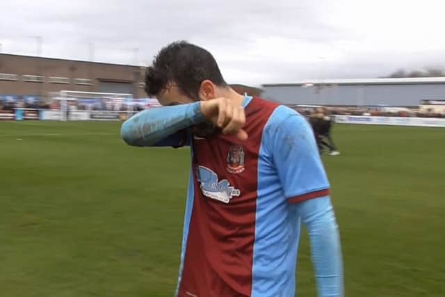Julio Arca was in tears after helping South Shields into the FA Vase final on Saturday.
