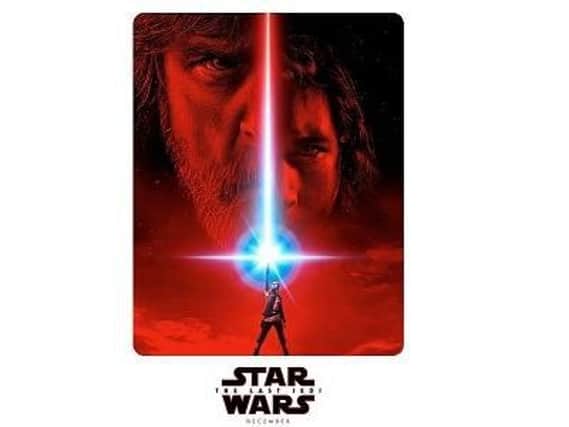 A poster for the new Star Wars movie accompanies the trailer.