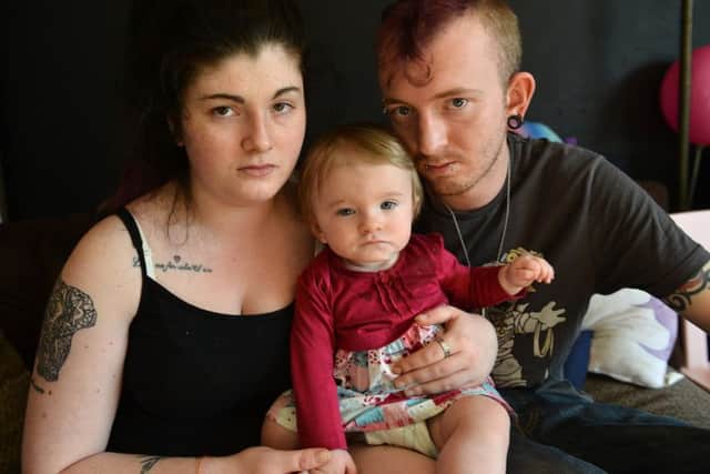 Tyla Mackie (19) with her partner Kristopher Jordan (22) and their daughter Isabella Jordan (11mths).