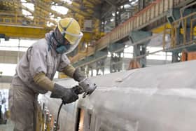 Work on the body shells has begun in Japan, before the trains arrive in the UK to be built at Hitachi's factory in Newton Aycliffe, County Durham, from this summer. Pic: Hitachi/PA Wire.
