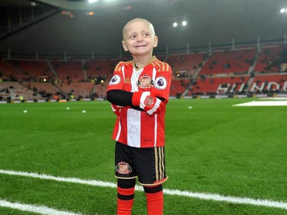 Bradley Lowery on the pitch at the Stadium of Light