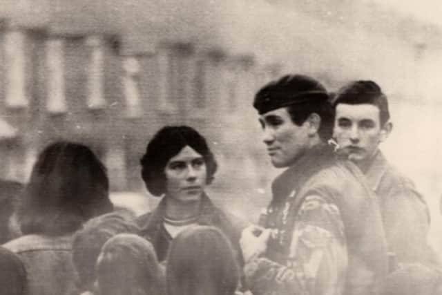 Captain Nairac pictured on the streets of Ulster in his Army uniform.