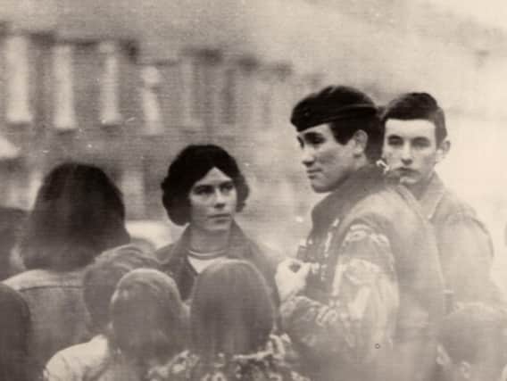 Captain Nairac pictured on the streets of Ulster in his Army uniform.