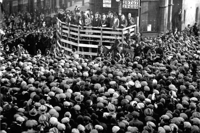 The election declaration in 1931 outside Victoria Hall.