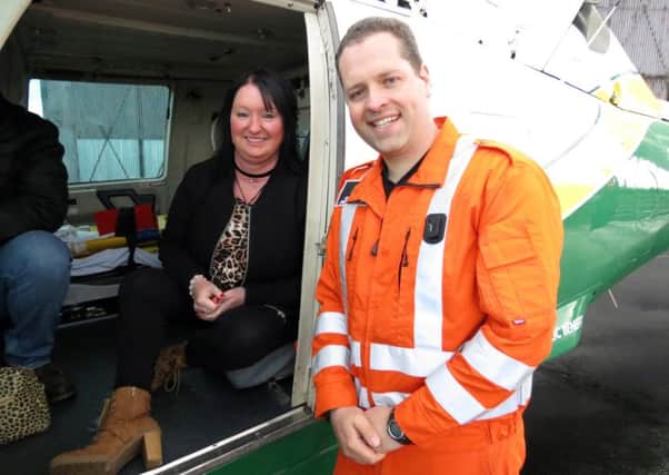 Julie Johnson pictured with Dr Dion Arbid when she visitied the GNAAs base.