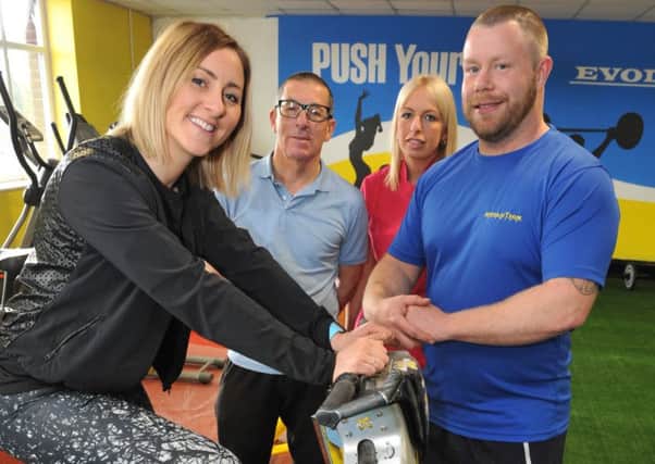 Katie Bulmer-Cooke opens the new Evolution Gym, Newbottle Street, Hougton-le-Spring, with Michael Donkin, right, David Turnbull and Leanne Armstrong.