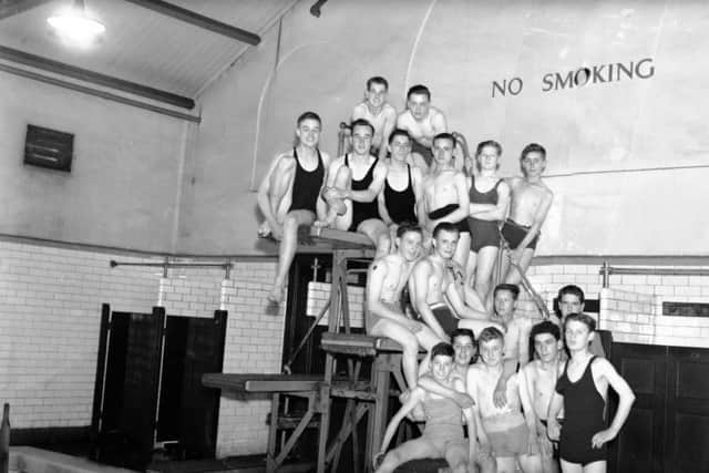 Swimmers at the High Street baths in 1942.