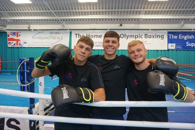 Pat McCormack (left), Luke McCormack (middle) and Calum French are all smiles ahead of their European Championship challenge.