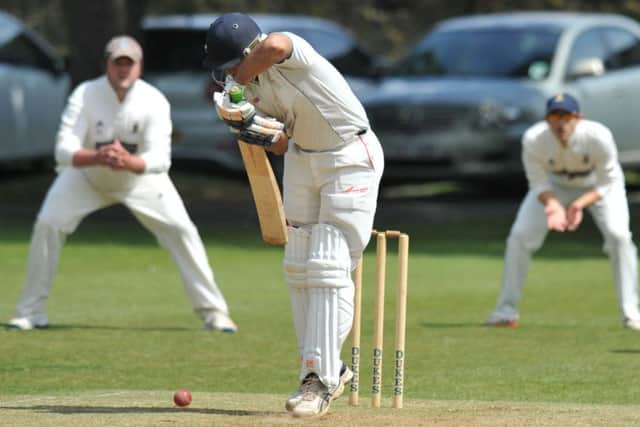 South Shields batsman Salman Ahmed plays it safe against Whitburn last weekend.