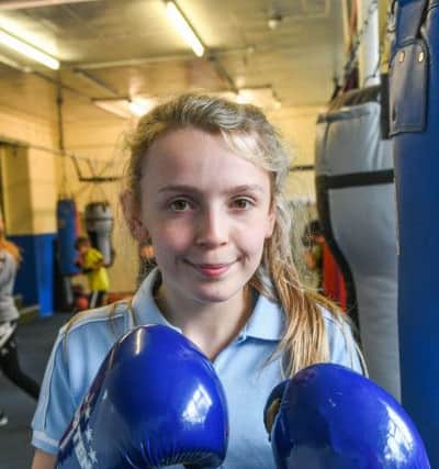 Bobbi Bowman (13) who won Golden Gloves title for her age at a recent event in Manchester.