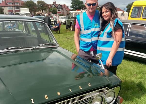 Alex and Amanda Maskell with their Zodiac at the classic vehicle show.