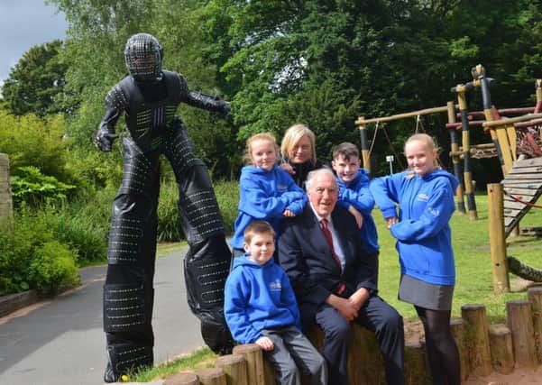 Robots and family fun at Barnes Park.
New Silksworth Academy children from left Kieron Lock, Katie Corner, Connor Pichard and Natalie Head with Coun Peter Gibson and Youth Almighty Project Joanne Laverick