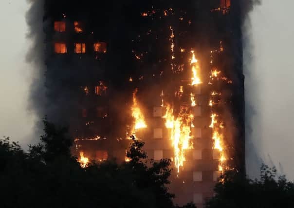 The Grenfell Tower engulfed in flames (AP)