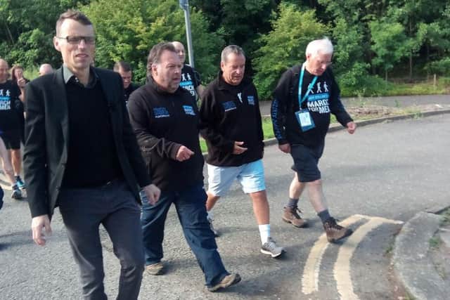 Jeff Stelling on the March for Men walk.