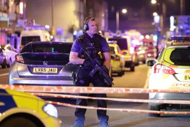 The scene of the terror attack in Finsbury Park, London. Credit: PA.