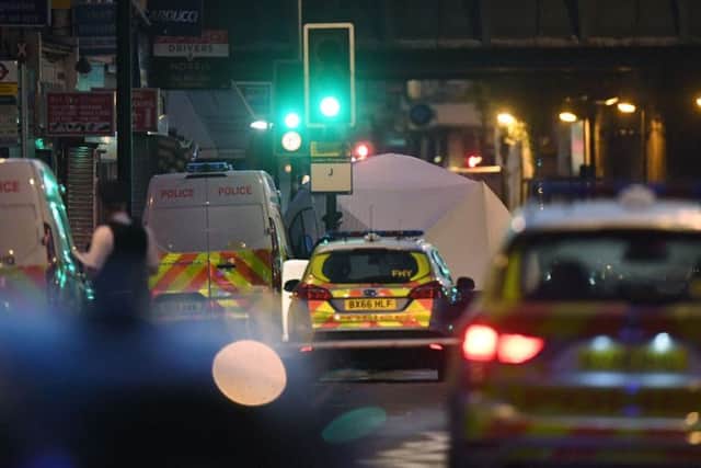 The scene of the terror attack in Finsbury Park, London. Credit: PA.